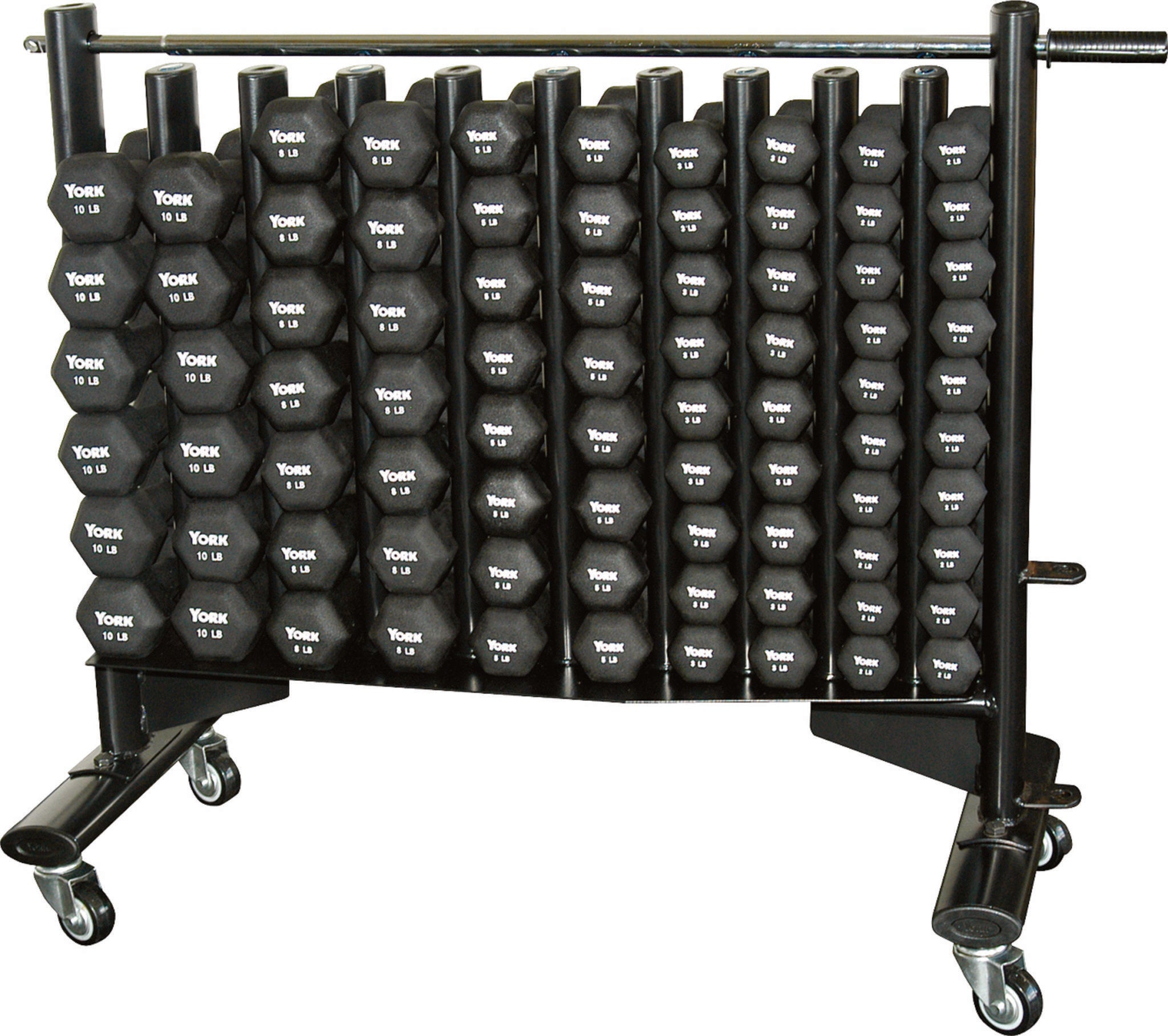 York Barbell Neoprene Hexagon Fitbell Club Pack with Rack