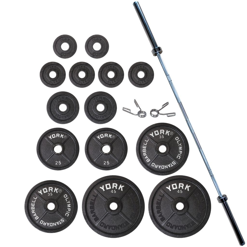 York Barbell Legacy Cast Iron Precision Milled Olympic Plate Set (300lb)