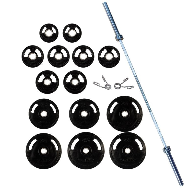 York Barbell G-2 Rubber Olympic Plate Set