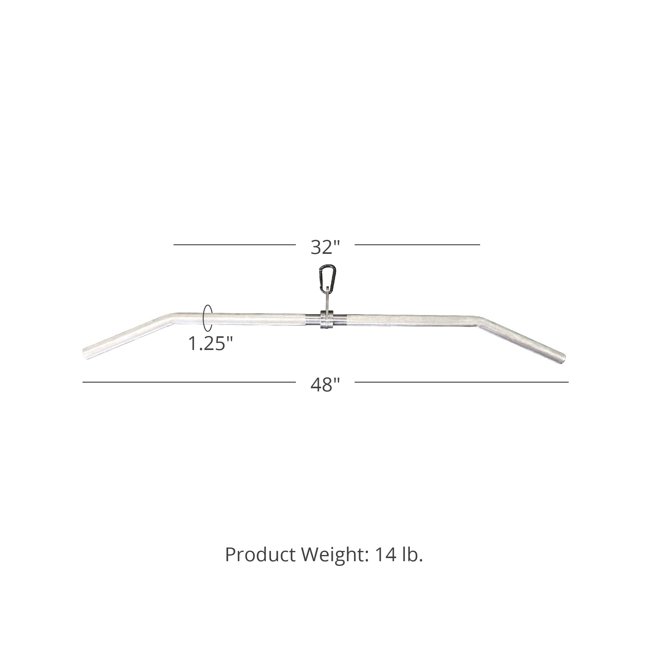 48" Stainless Steel Lat Bar Attachment