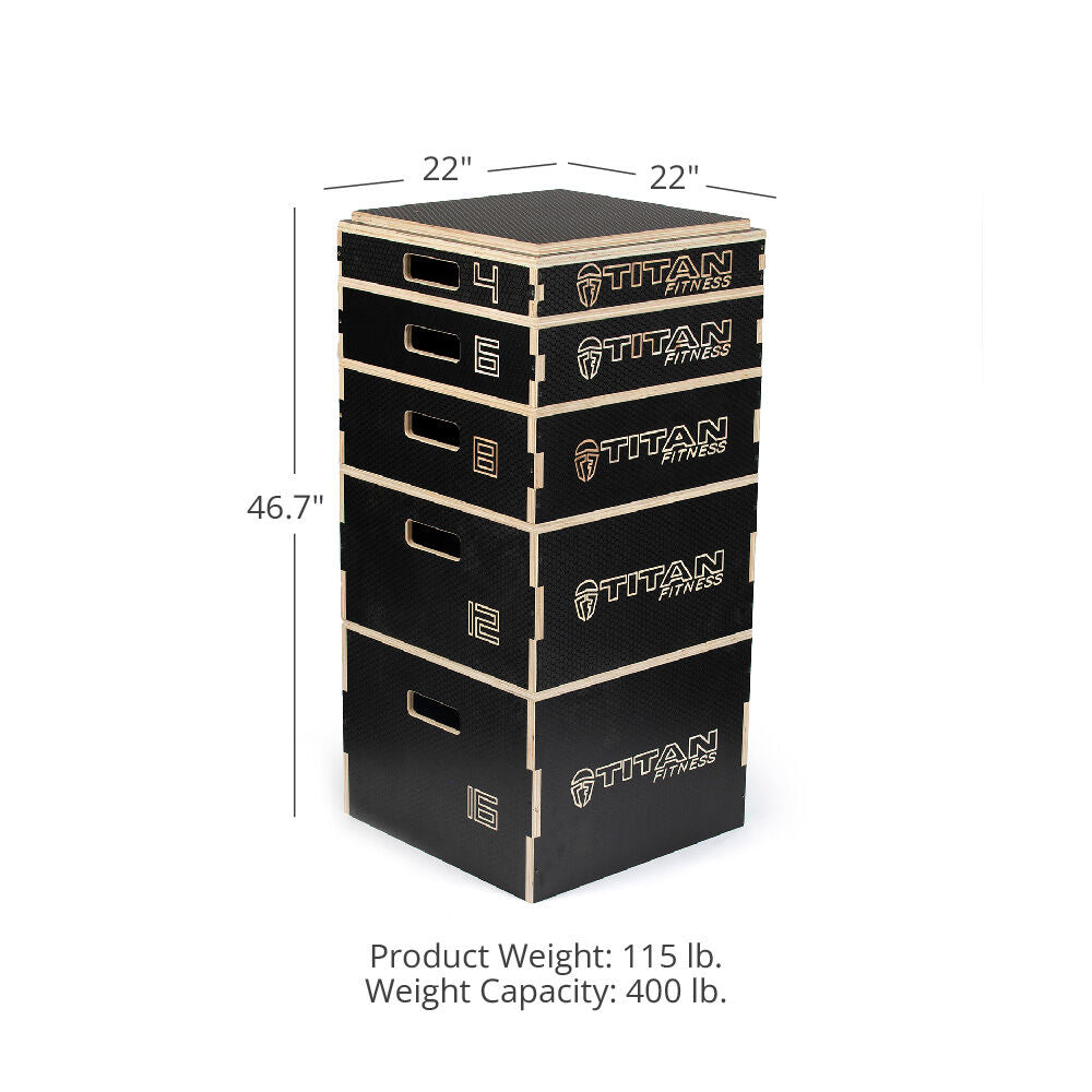 Stackable Wooden Plyo Boxes