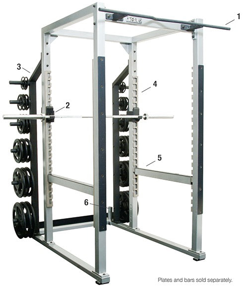 York Barbell STS Power Rack with Hook Plates White