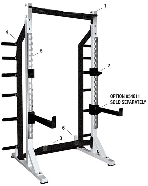 York Barbell STS Self Standing Half Rack White