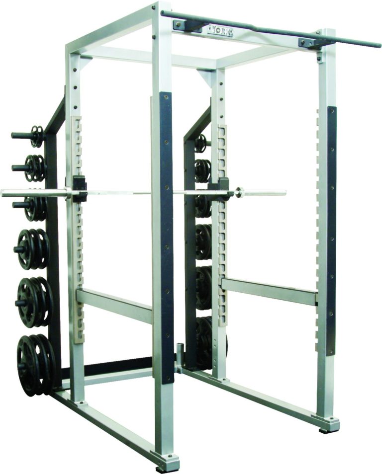 York Barbell STS Power Rack with Hook Plates White