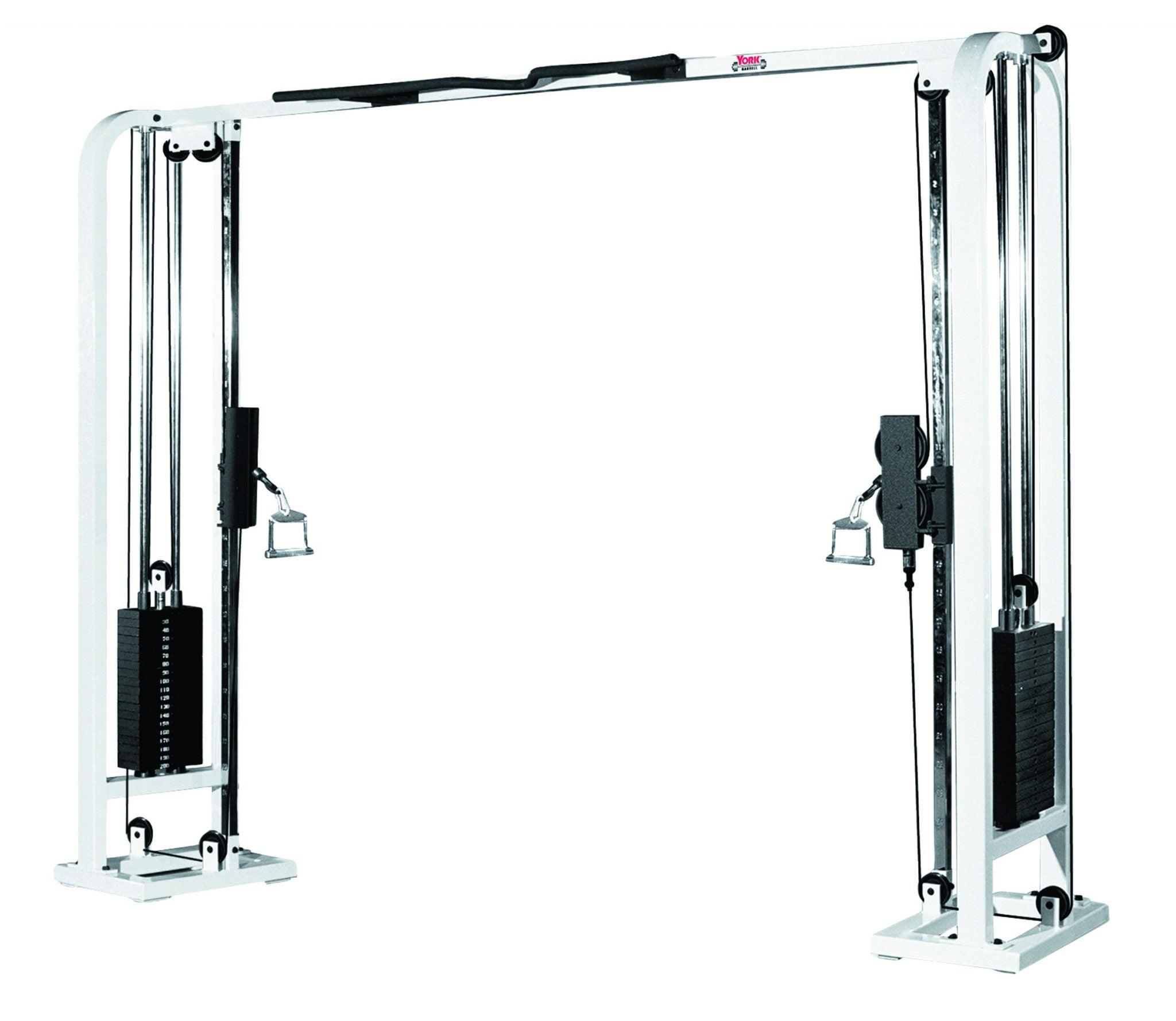 York Barbell STS Cable Crossover White 200 lb weight stack