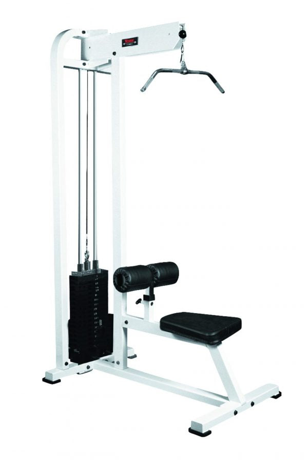 York Barbell STS Lat Pulldown Machine White 250 lb weight stack