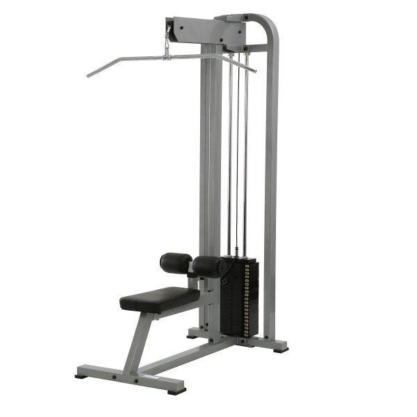 York Barbell STS Lat Pulldown Machine Silver 250 lb weight stack
